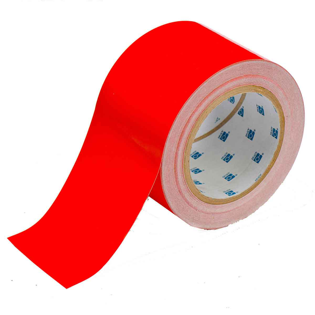 Product image for Brady 104343 ToughStripe® Floor Marking Tape Roll - Polyester, Solid Color, Red, 3" x 100'