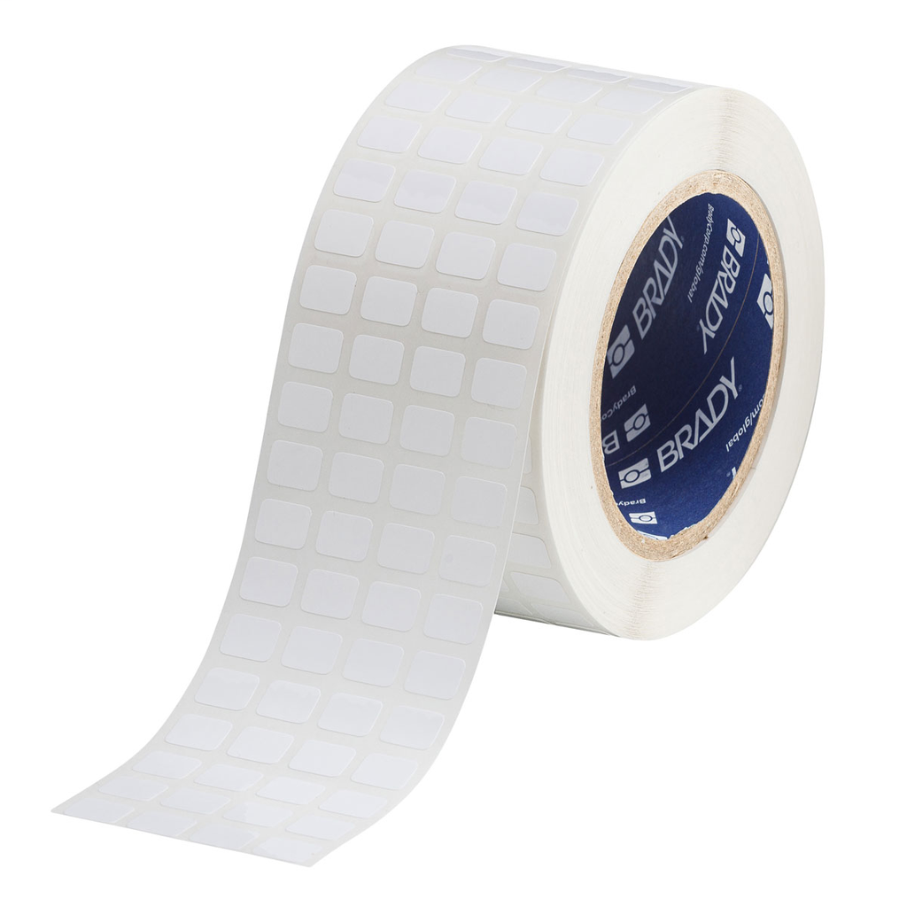 Product image for Brady THT-148-422-10 Glossy Polyester Labels, 0.375" H x 0.5" W