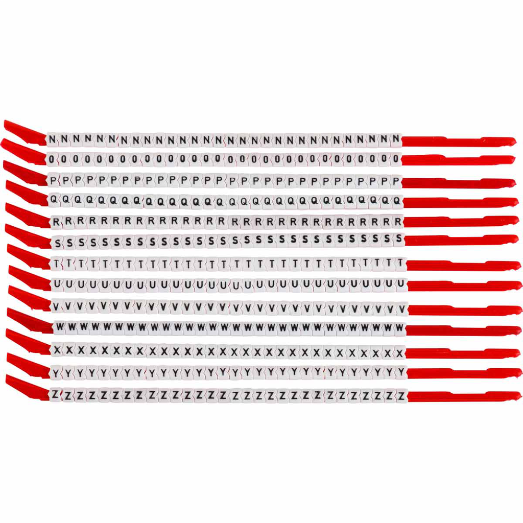 Product image for Brady SCN10-N-Z ClipSleeve N to Z Wire Markers, Pack of 13 Each, 14 AWG, Maximum Wire Dia, 0.11"