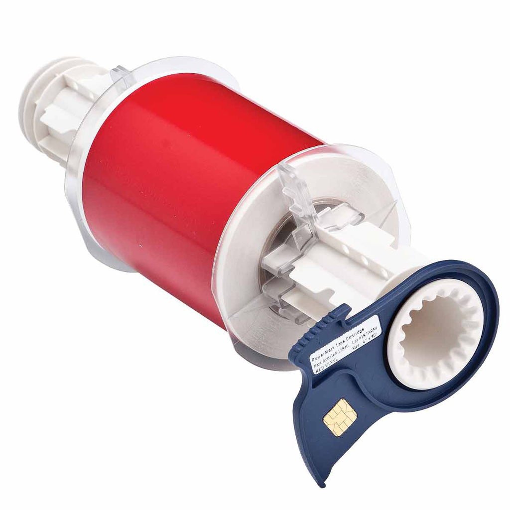 Product image for Brady 13540 BBP85 Series Indoor-Outdoor Vinyl Labels, 4" W x 50' L, Red