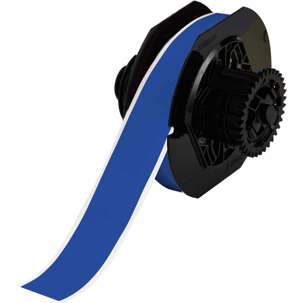 Product image for Brady B30C-1125-569-BL B30 Series Low Halide Polyester Labels, 1.125" W x 100' L, Blue