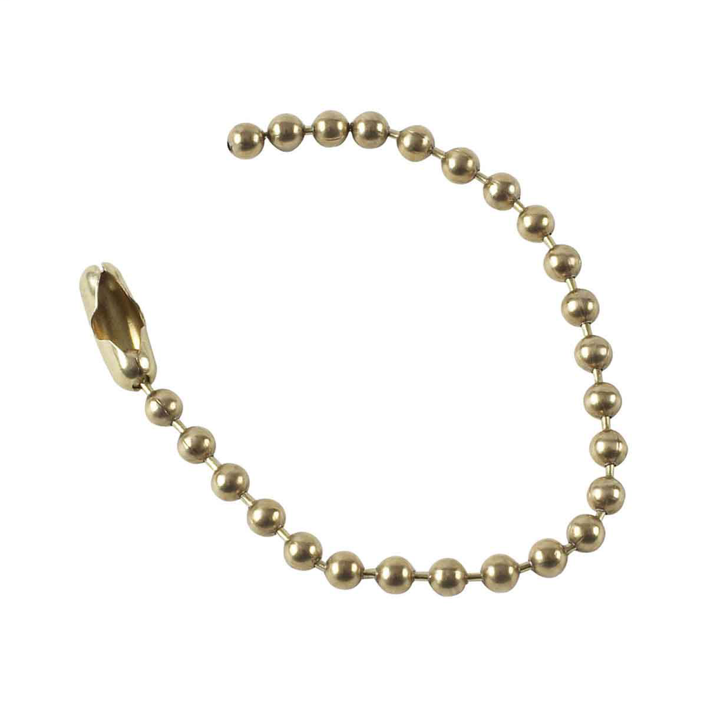Product image for Brady 23306 Beaded Chain, 4.5" L, Brass
