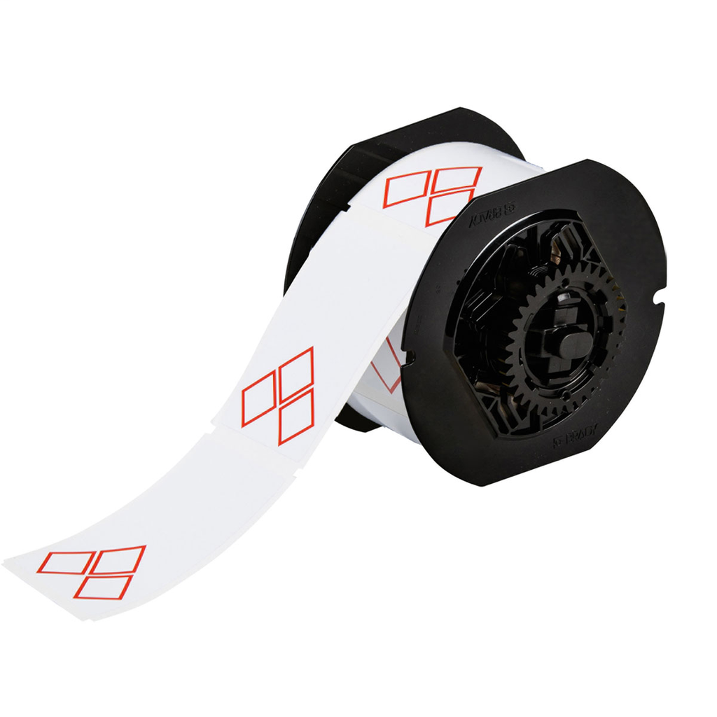 Product image for Brady B30-260-7569-CLP3A B30 Series GHS CLP Vinyl Labels, 2.17" H x 3.35" W, Red on White, Pre-Printed Areas on Label: 3A Diamonds