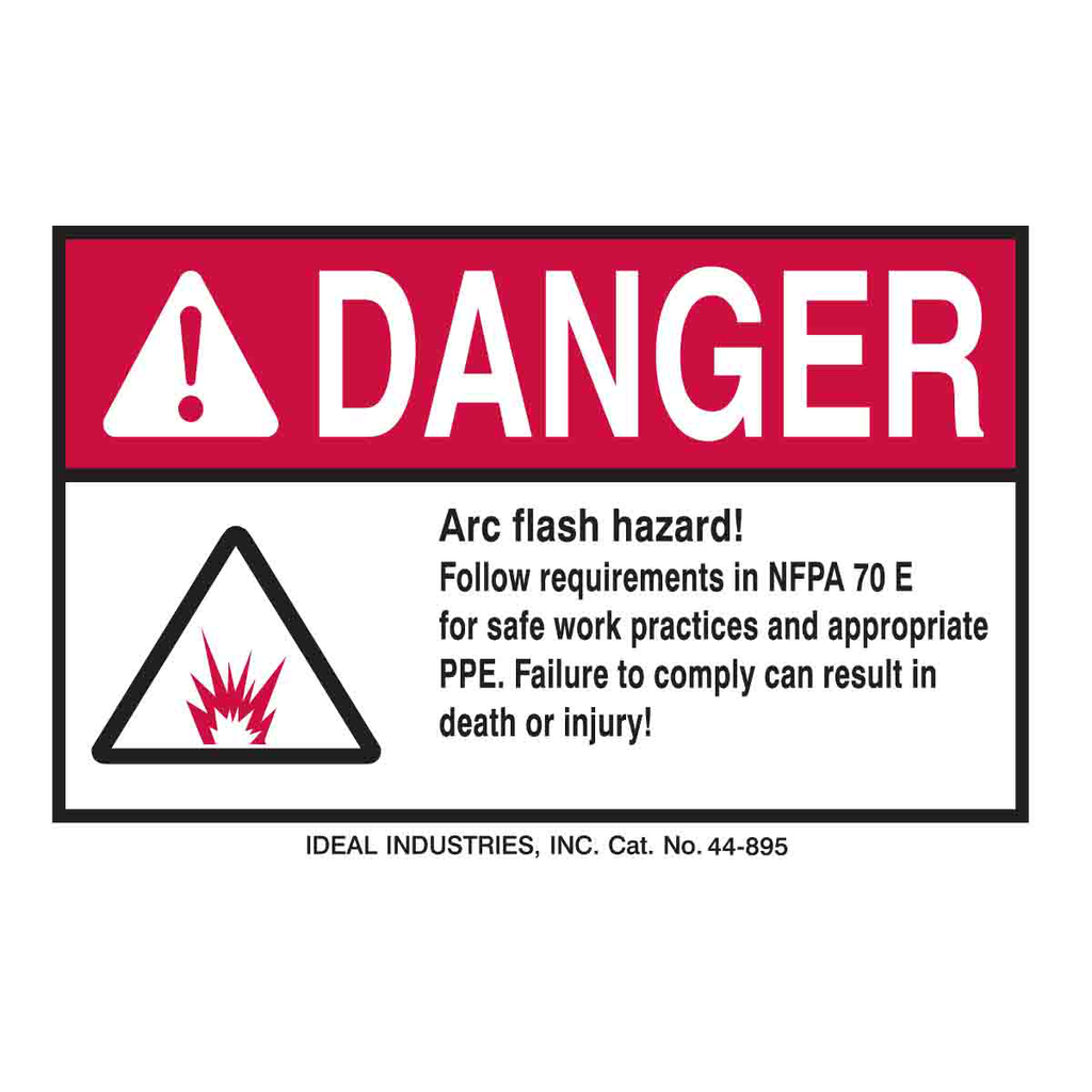 Product image for Brady 98464 Arc Flash Labels - Self-Sticking Polyester, 4" H x 6" W x 0.006" D