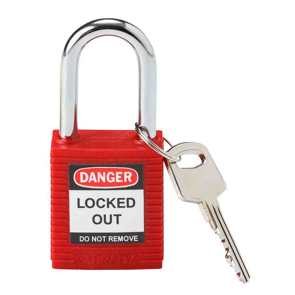 Product image for Brady 99552 Brady® Nonconductive Nylon Padlock - 6-Pin Cylinder, 1.5 in. Shackle Clearance
