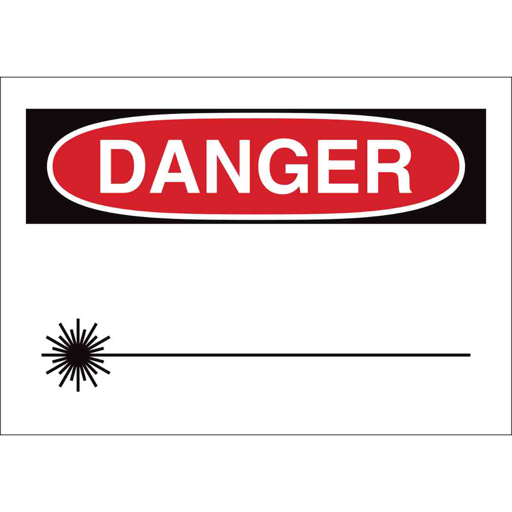 Product image for Brady 25362 Blank DANGER Sign, 7" H x 10" W x 0.06" D, Polystyrene, Black/Red on White