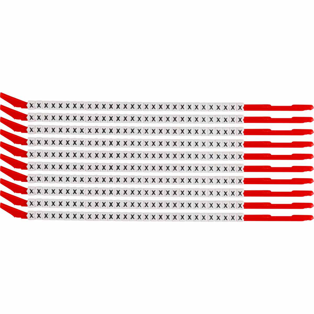 Brady SCN10-X ClipSleeve X Wire Markers, Pack of 10 Each, 14 AWG, Maximum Wire Dia, 0.134" Product image for Brady SCN10-X ClipSleeve X Wire Markers, Pack of 10 Each, 14 AWG, Maximum Wire Dia, 0.134"