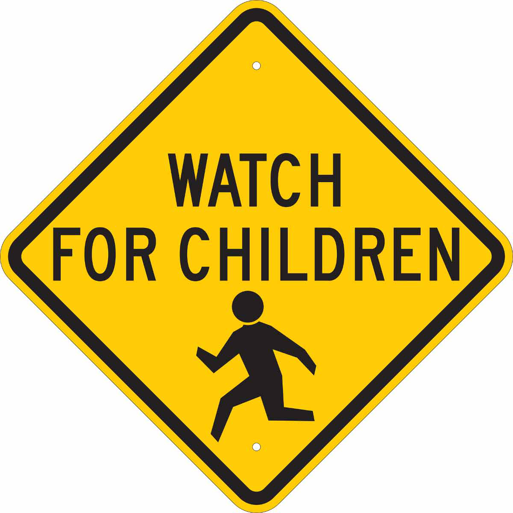 Product image for Brady 124587 Watch For Children Sign, 18" H x 18" W x 0.035" D, Aluminum