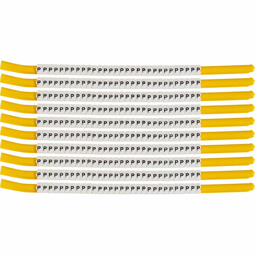 Product image for Brady SCN18-P ClipSleeve P Wire Markers, Pack of 10 Each, 8 AWG