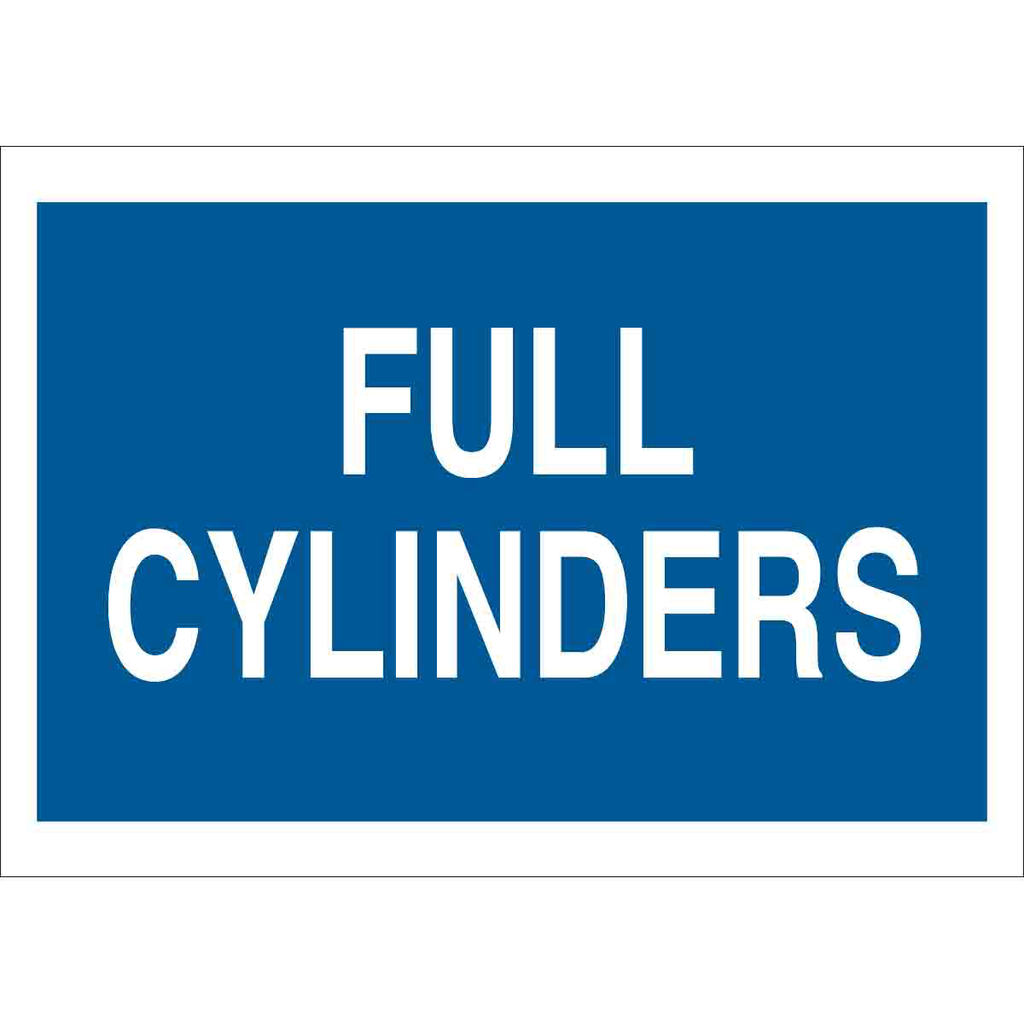 Product image for Brady 43323 Full Cylinders Sign, 7" H x 10" W x 0.035" D, Aluminum