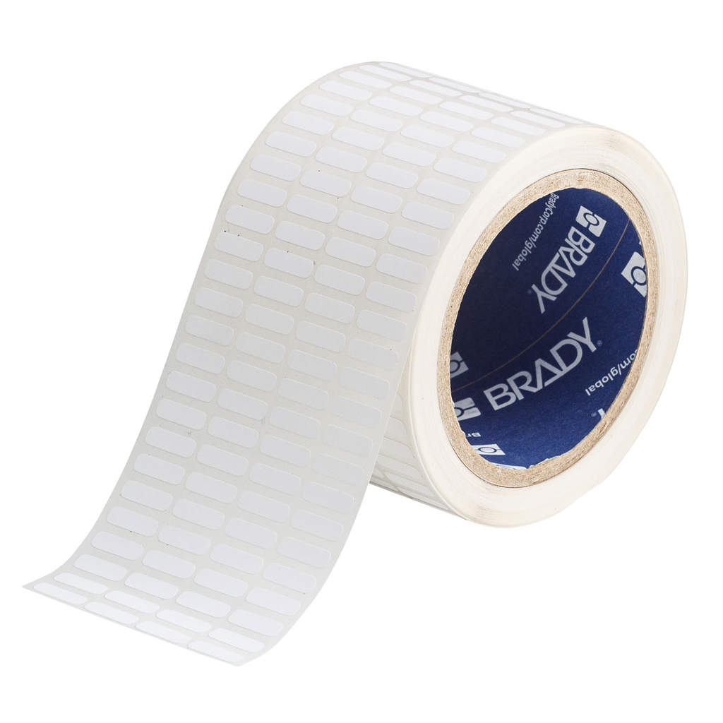 Product image for Brady THT-14-498-10 Repositionable Vinyl Cloth labels, 0.2" H x 0.65" W, Roll of 10000 Labels
