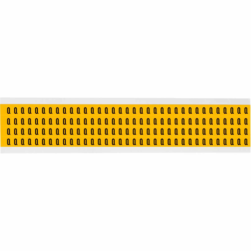Product image for Brady 1500-Q 15 Series Pressure Sensitive Vinyl Letter Labels - 0.25" H, Black on Yellow, Q