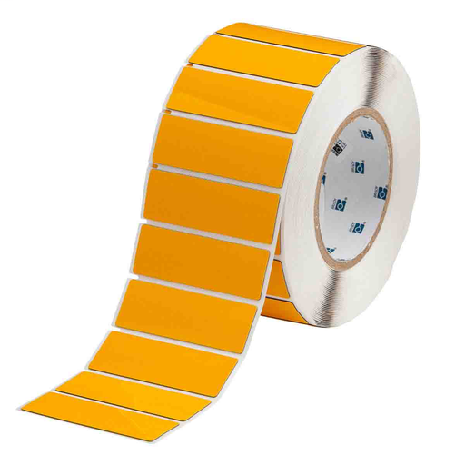 Foam Backed Raised Panel Labels, 1" H x 3" W, Yellow, Roll of 500 Labels