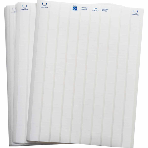 Product image for Brady LAT-29-747-10 LaserTab Series Polyester Labels, 0.2" H x 0.65" W, Pack of 21 Sheets, White