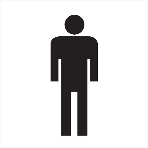 Product image for Brady 88516 Man Picto Sign, 7" H x 7" W x 0.006" D, Polyester