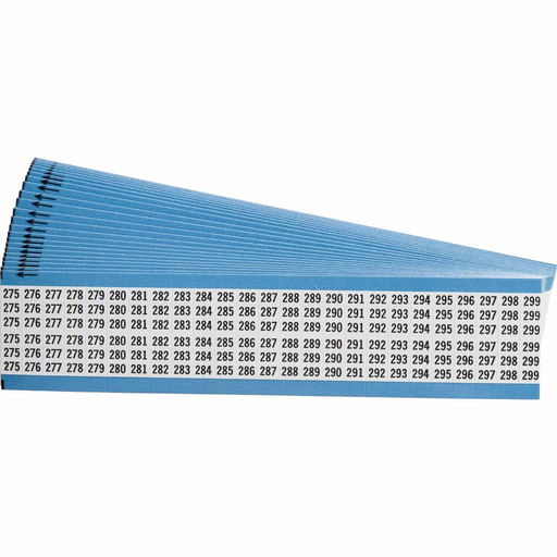 Product image for Brady WM-275-299-PK Wire Marker Card - Repositionable Vinyl Cloth, Legend 275 to 299