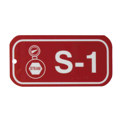 Product image for Brady 105689 Energy Source Tags for Steam, S-1, White on Red, Pack of 25 Tags