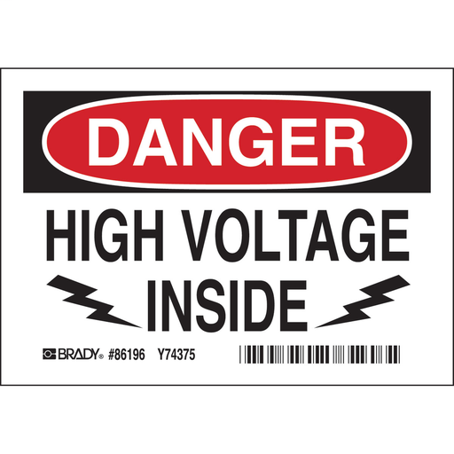 Product image for Brady 86196 DNGR.HIGH, Pack of 5 Labels, Polyester