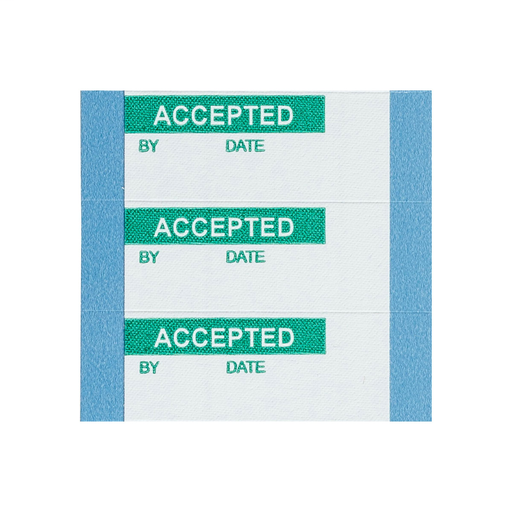 Product image for Brady WO-2-PK Quality Control Labels 0.625 in H x 1.5 in W Cloth Green on White 25 Cards/Pk