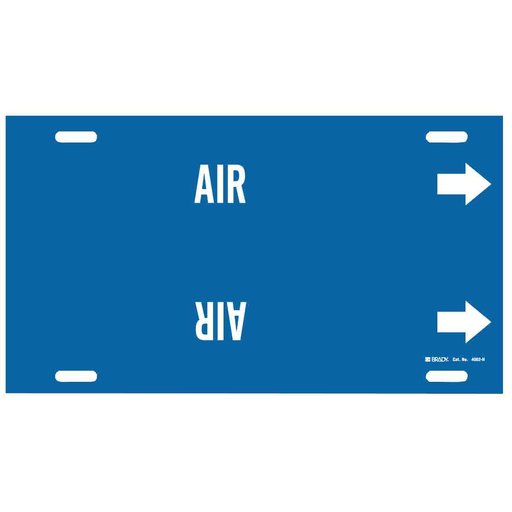 Product image for Brady 4002-H AIR Pipe Marker, 10" H x 32" W, Fits Pipes 10" Dia. Thru 15" Dia.