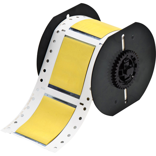 Product image for Brady B33-1500-2-342YL B33 Series PermaSleeve Single-sided Polyolefin Wire Marking Sleeves, 1.5" Dia x 2" W, Yellow