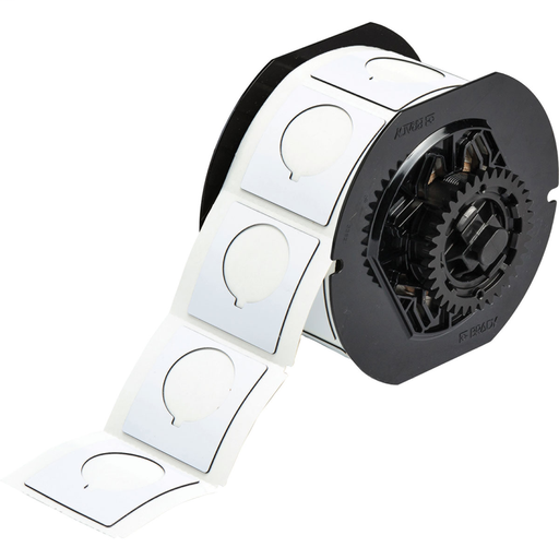 Product image for Brady B30EP-169-593-WT B30 Series Raised Panel Polyester Labels, 1.8" H x 1.8" W, Roll of 190 Labels, White