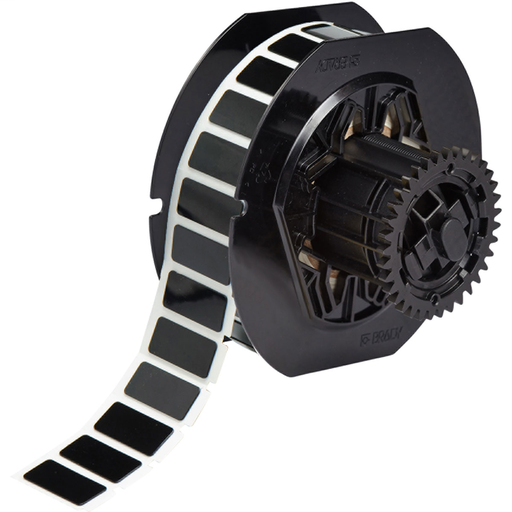 Product image for Brady B30EP-171-593-BK B30 Series Raised Panel Polyester Labels, 0.49" H x 1.06" W, Roll of 500 Labels, Black