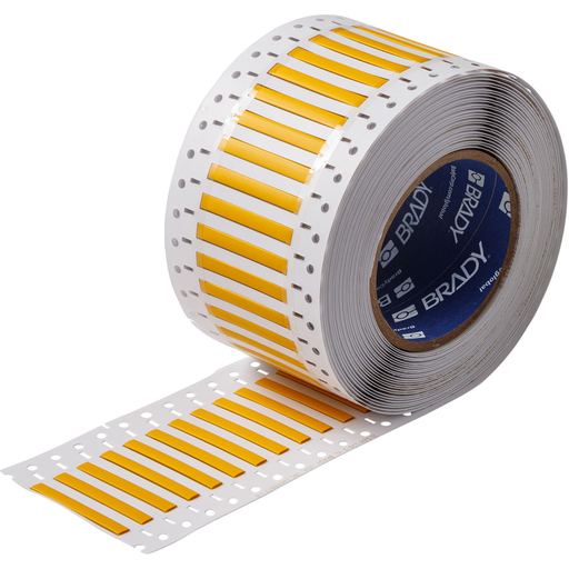 Product image for Brady PS-094-2-YL-S PermaSleeve Polyolefin Wire Marking Sleeves, Yellow, 0.094" Dia x 2" W, Roll of 500 Each