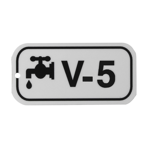 Product image for Brady 105708 Valve Energy Source Tags V 5 Polystyrene 1.5x3 Black on White 25/PK