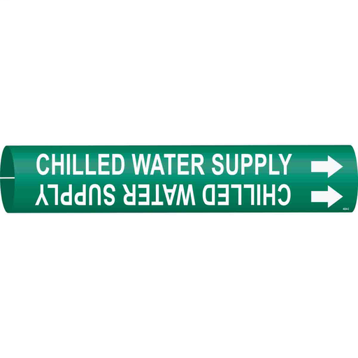 Product image for Brady 4024-C Chilled Water Supply Pipe Marker, 2" H x 2" W, Fits Pipes 2.5" Dia. Thru 3.875" Dia.