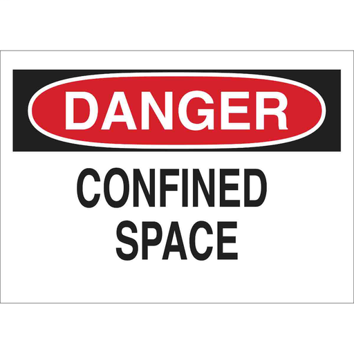 Product image for Brady 95012 DANGER Confined Space Sign, 7" H x 10" W x 0.1" D, Fiberglass