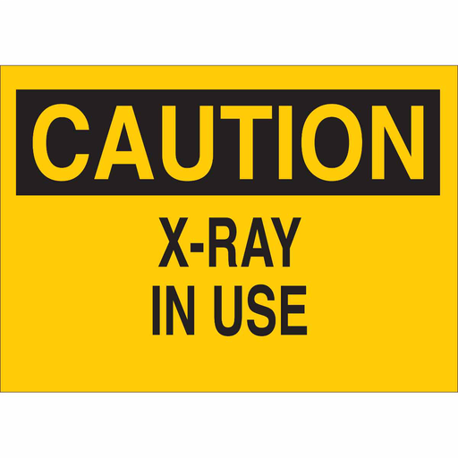 Product image for Brady 62954 CAUTION X-Ray In Use Sign, 10" H x 14" W x 0.006" D, Polyester