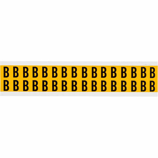 Product image for Brady 1520-B 15 Series Pressure Sensitive Vinyl Letter Labels - 0.625" H, Black on Yellow, B
