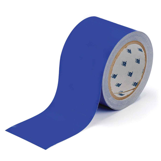 Product image for Brady 104314 ToughStripe® Floor Marking Tape Roll - Polyester, Solid Color, Blue, 2" x 100'