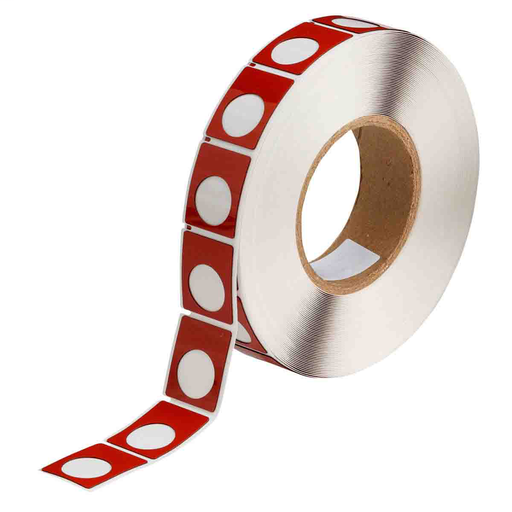 Product image for Brady THTEP167U-593-.5RD Foam Backed Raised Panel Labels, 1.5" H x 1.2" W, Red, Roll of 500 Labels