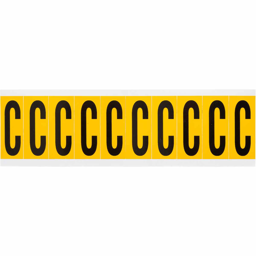 Product image for Brady 1534-C 15 Series Pressure Sensitive Vinyl Letter Labels - 1.938" H, Black on Yellow, C