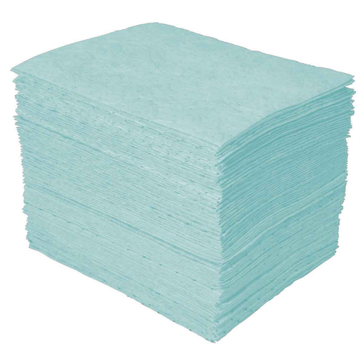 Product image for Brady SPCUN1719 Universal Plus Chemical Absorbent Pads - Medium Weight, 15"x 19", Absorbency Capacity 20.5 gal