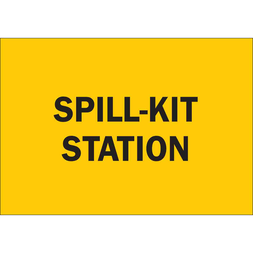 Product image for Brady 30674 Spill Kit Station Sign, 7" H x 10" W x 0.006" D, Polyester