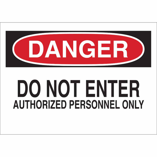 Product image for Brady 40645 DANGER Do Not Enter Authorized Personnel Only Sign, 7" H x 10" W x 0.035" D, Aluminum