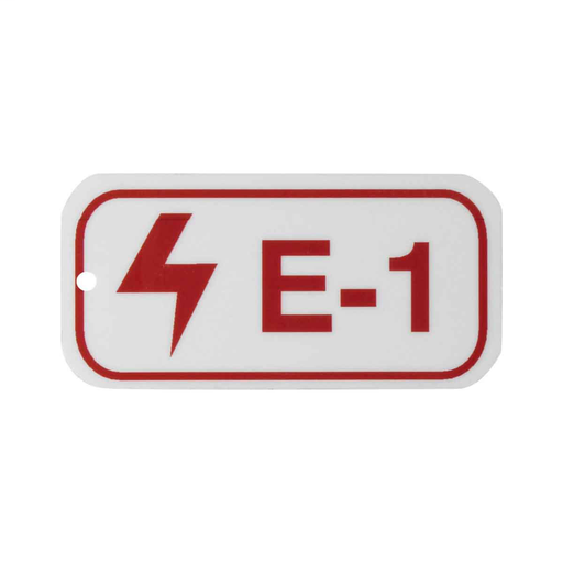 Product image for Brady 105639 Energy Source Tags for Electrical, E-1, Red on White, Adhesive Back
