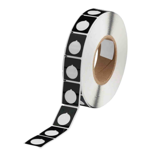 Product image for Brady THTEP-167-593-.5BK Foam Backed Raised Panel Labels, 1.5" H x 1.2" W, Black, Roll of 500 Labels