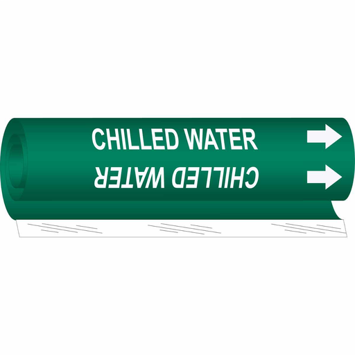 Product image for Brady 5646-I Chilled Water Pipe Marker, 9" H x 8" W, Fits Pipes 1.5" Dia. Thru 2.375" Dia.