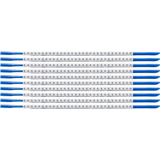 Product image for Brady SCN07-6 ClipSleeve 6 Wire Markers, Pack of 10 Each, 18 AWG, Maximum Wire Dia, 0.087"