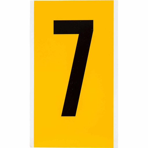 Product image for Brady 1570-7 15 Series Pressure Sensitive Vinyl Number Label - 6" H, Black on Yellow, 7