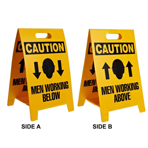 Product image for Brady 92285 CAUTION Reversible Floor Stands, MEN WORKING ABOVE