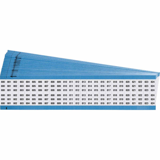 Product image for Brady WM-800-824-PK Wire Marker Card - Repositionable Vinyl Cloth, Legend 800 to 824