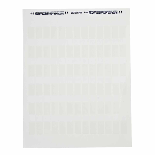 Product image for Brady LAT-22-361-5 LaserTab Series Self-Laminating Polyester Labels, Pack of 65 Sheets