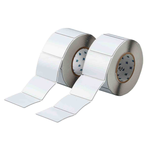 Product image for Brady THTEP-177-593-.5 Foam Backed Raised Panel Labels, 2.5" H x 3" W, White, Pack of 2 Rolls