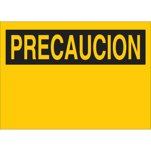 Product image for Brady 25407 Blank PRECAUCION Sign, 10" H x 14" W x 0.06" D, Black on Yellow, Polystyrene