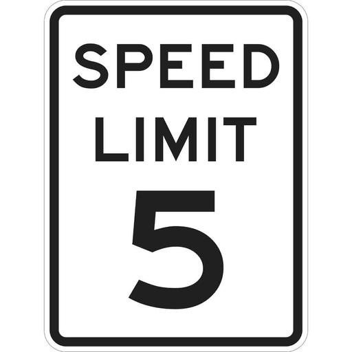 Product image for Brady 94210 Speed Limit 5 Sign, 24" H x 18" W x 0.090" D, Aluminum